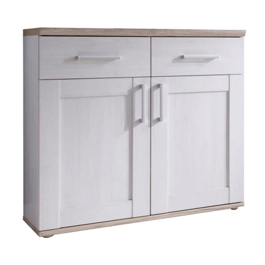 Comoda PROVENSAL, PAL, alb/stejar san remo, 96x38x91 cm