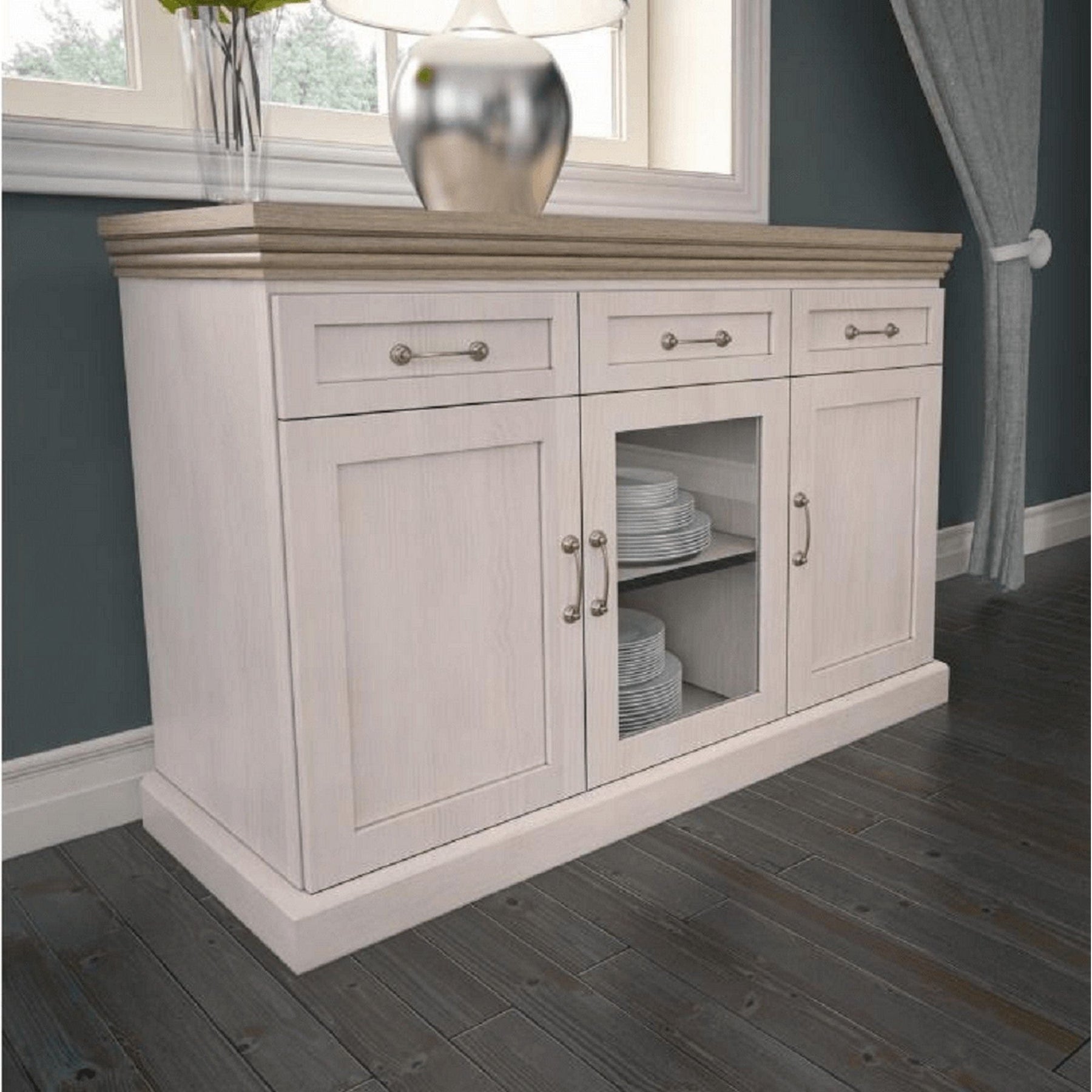 Comoda ROYAL K1S, PAL, pin nordic/stejar salbatic, 127x46X98 cm