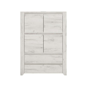 Comoda ANGEL TIP 33, 4 usi si 2 sertare, alb craft, PAL melaminat, 84x116,3x40,2 cm