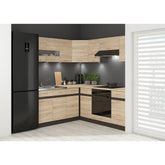 Set bucatarie JUNONA LINE, stejar sonoma/wenge, PAL, 180x200 cm, dreapta, cu blat stejar sonoma