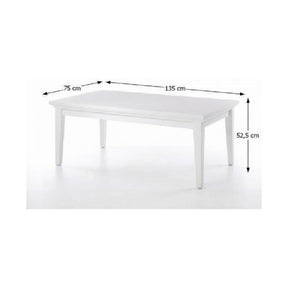 Masuta cafea PARIS 79872, PAL înfoliat lăcuit, alb, 135x52,5x75 cm