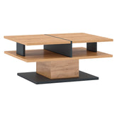 Masuta de cafea T FIDEL, stejar artisan/gri grafit, PAL laminat, 90x70x41 cm