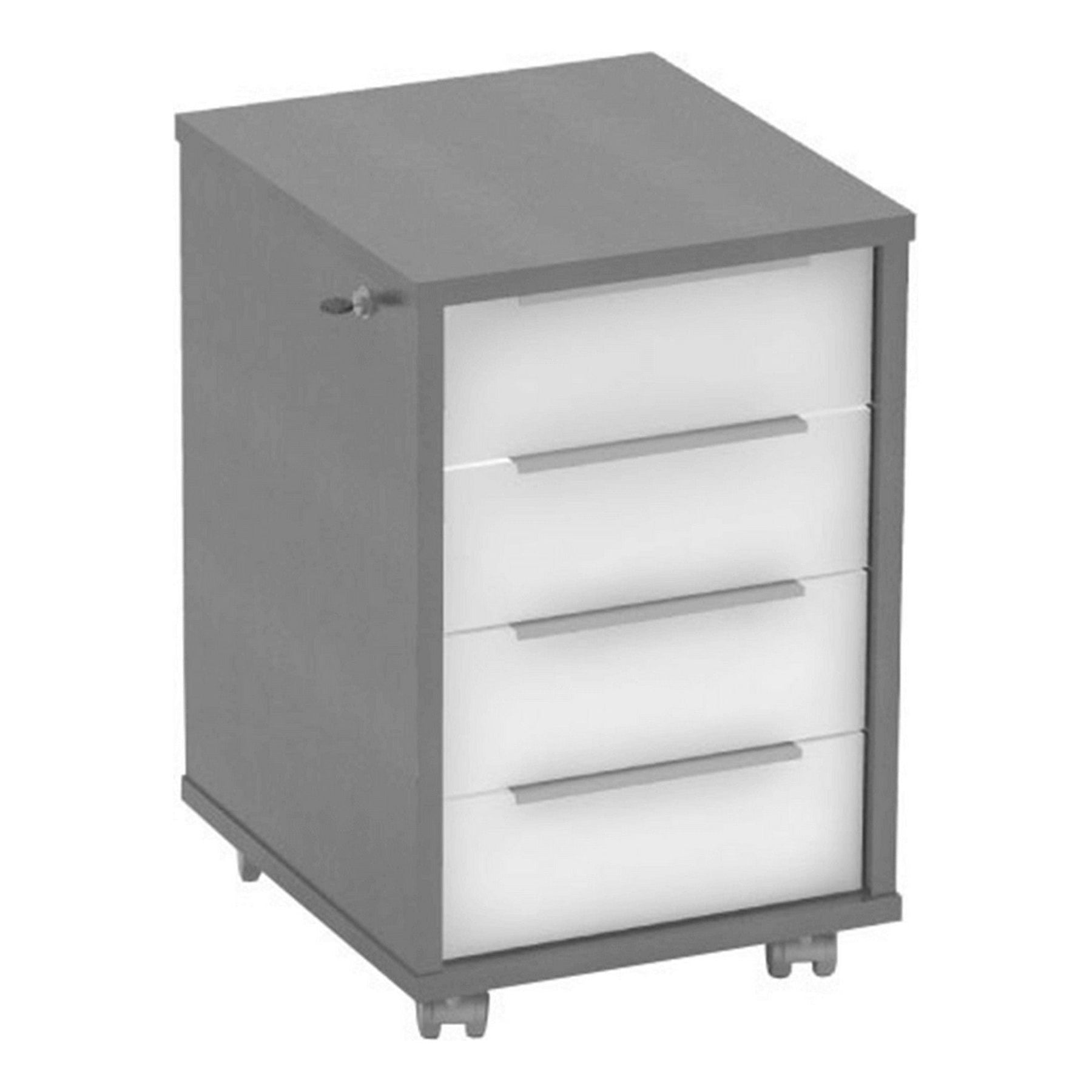 Comoda cu sertare RIOMA NEW TYP 30, PAL laminat, grafit/alb, 43x48x66,7 cm