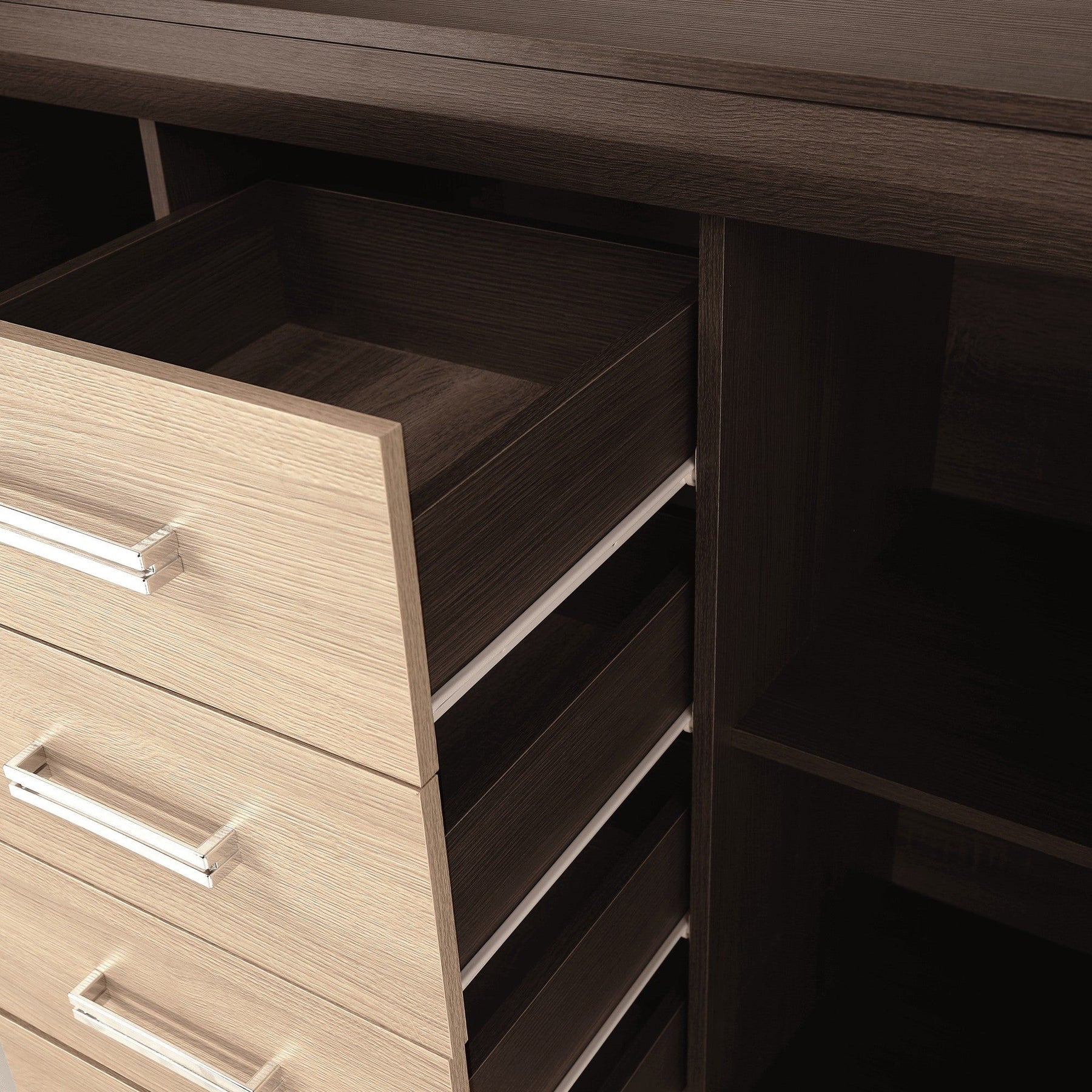Comoda KORINA, stejar/wenge, DTD laminat, 140x48x100 cm