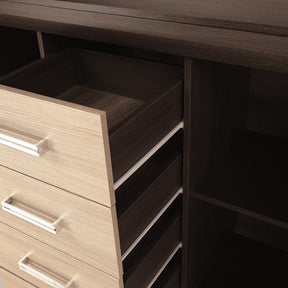 Comoda KORINA, stejar/wenge, DTD laminat, 140x48x100 cm