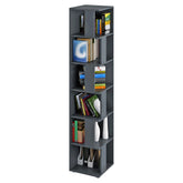 Biblioteca de colt KORIND, gri grafit, PAL laminat,  38x38x186,2 cm