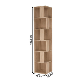 Biblioteca de colt KORIND, stejar sonoma, DTD laminat, 38x38x186.2 cm