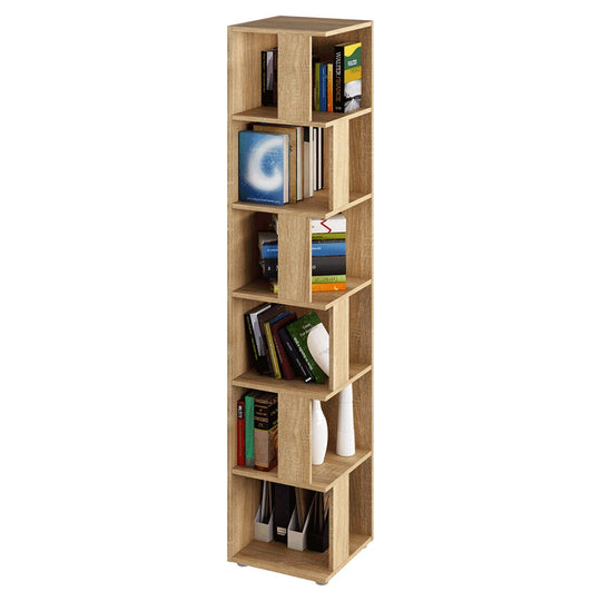Biblioteca de colt KORIND, stejar sonoma, DTD laminat, 38x38x186.2 cm