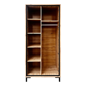 Dulap PARII PA01, stejar artisan/gri, PAL laminat, 89x54x196 cm