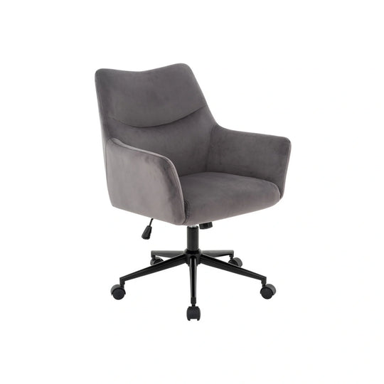 Scaun birou MALAGA, gri, stofa catifelata/plastic, 64x68x90/98 cm