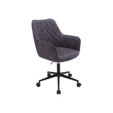 Scaun birou MARTHA, gri inchis, stofa/plastic, 57x62x88/100 cm