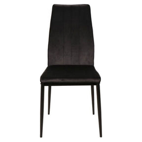 Scaun ATOM, stofa catifelata neagra/negru mat, 44x39x93 cm