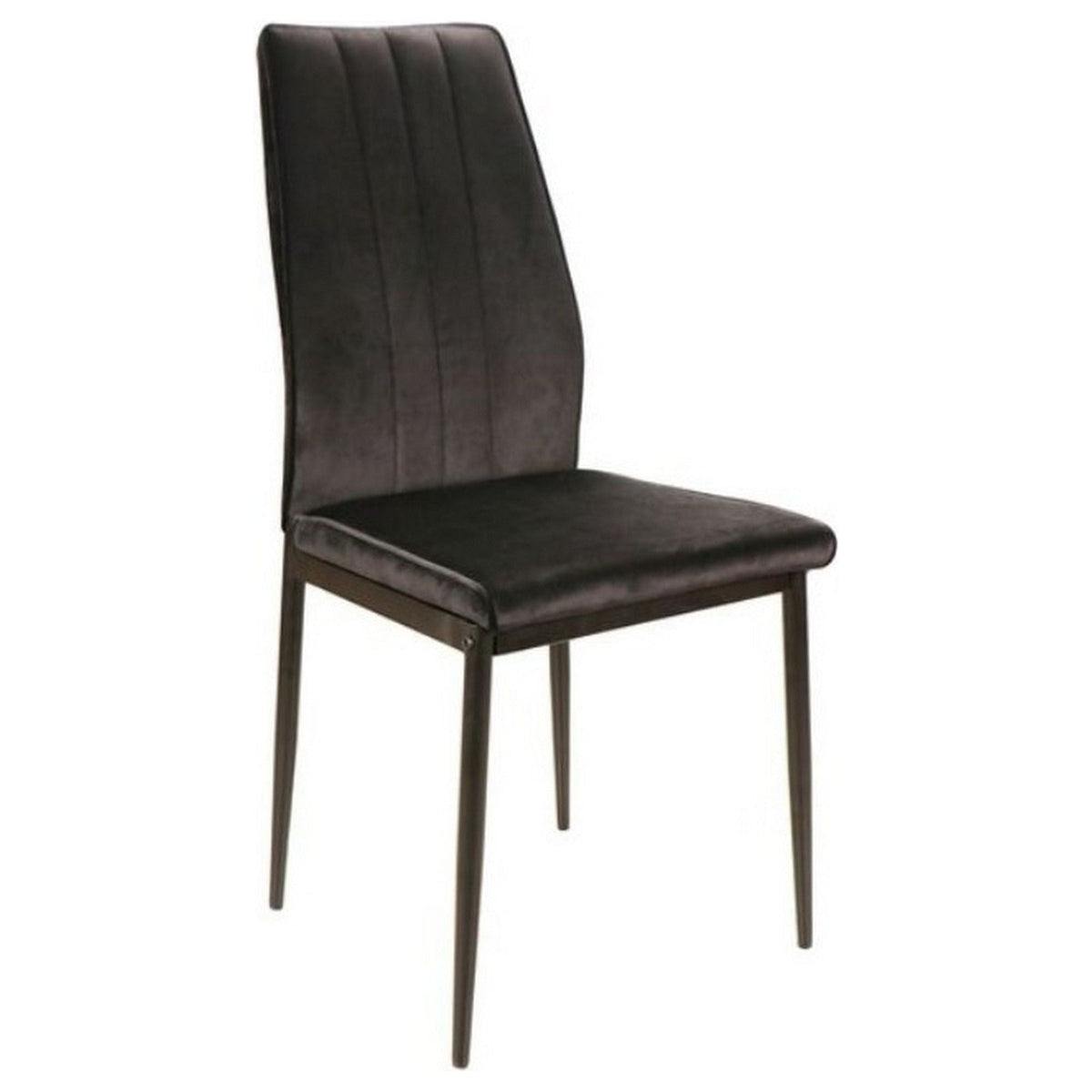 Scaun ATOM, stofa catifelata neagra/negru mat, 44x39x93 cm