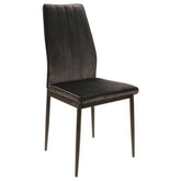 Scaun ATOM, stofa catifelata neagra/negru mat, 44x39x93 cm