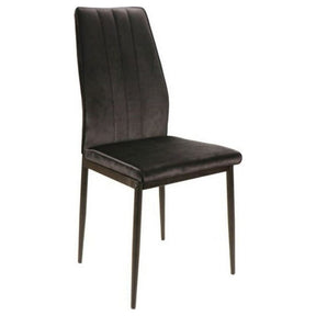 Scaun ATOM, stofa catifelata neagra/negru mat, 44x39x93 cm