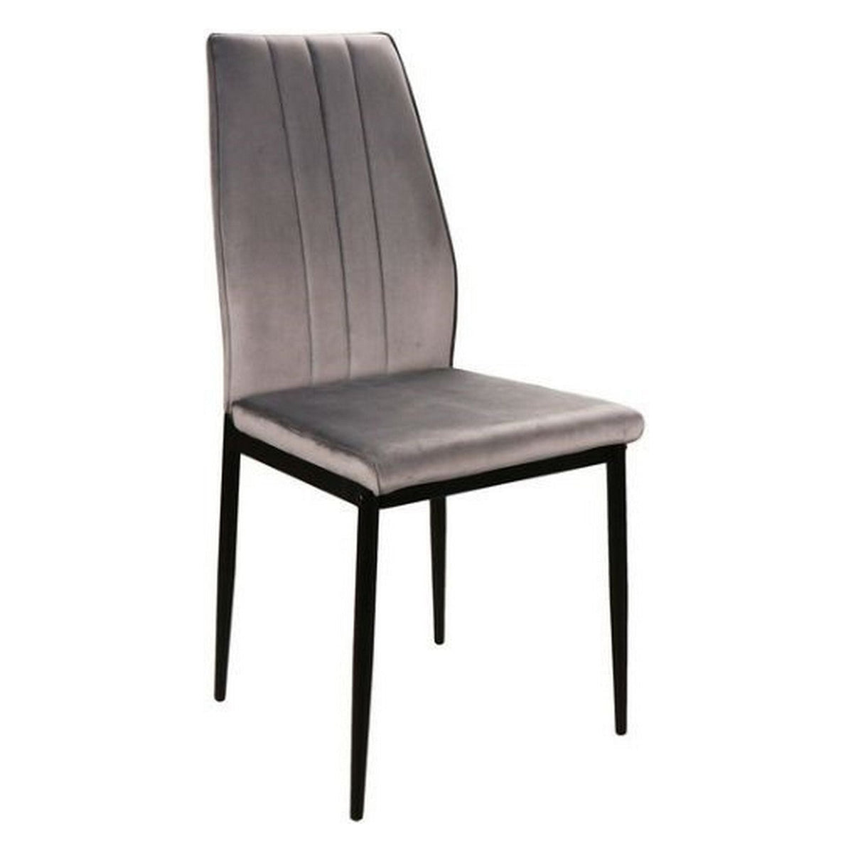 Scaun ATOM, stofa catifelata gri/negru mat, 44x39x93 cm