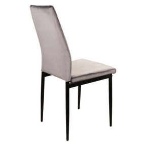 Scaun ATOM, stofa catifelata gri/negru mat, 44x39x93 cm