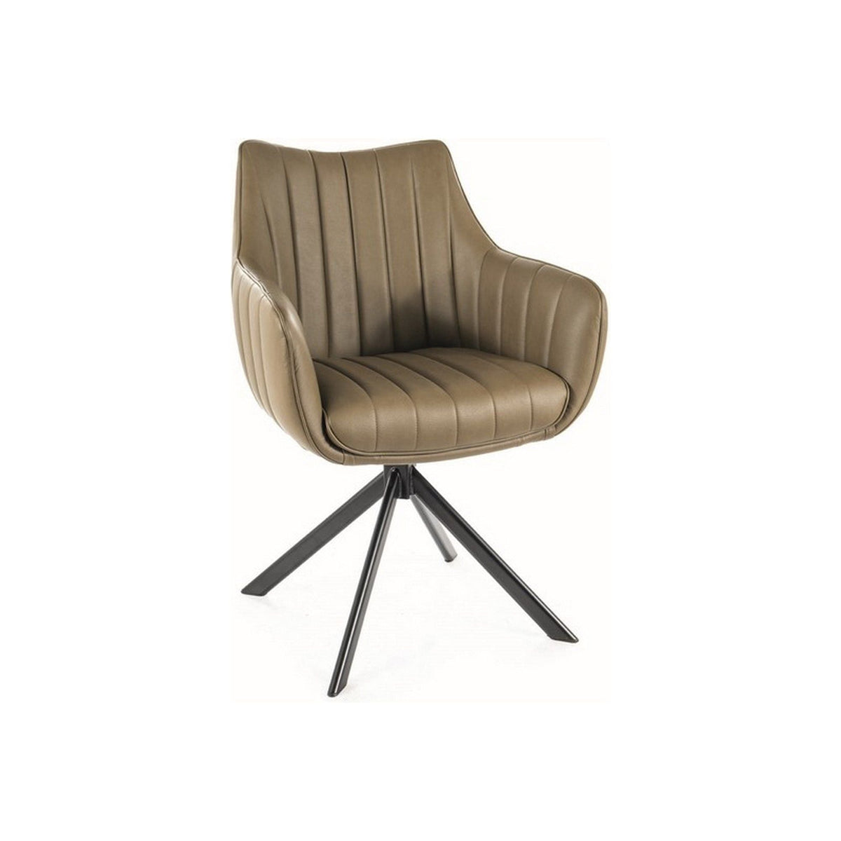 Scaun rotativ AZALIA, piele ecologica verde olive, 61x44x86 cm