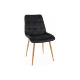 Scaun CHIC D, negru/stejar, stofa catifelata/metal, 50x43x88 cm