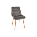 Scaun CHIC D, gri, stofa catifelata/metal, 50x58x88 cm