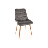Scaun CHIC D, gri, stofa catifelata/metal, 50x43x88 cm