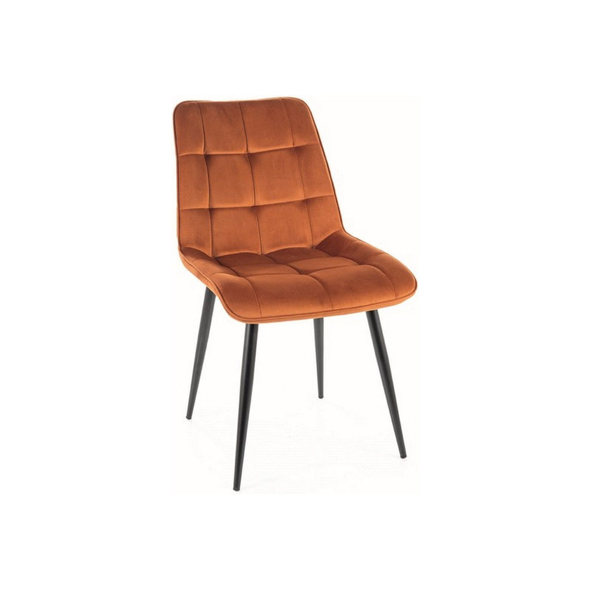Scaun CHIC, caramiziu/negru, stofa catifelata/metal, 50x58x88 cm