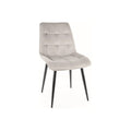Scaun CHIC, gri deschis/negru, stofa catifelata/metal, 50x58x88 cm