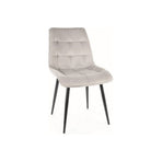 Scaun CHIC, gri deschis/negru, stofa catifelata/metal, 50x58x88 cm