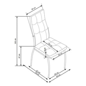 Scaun tapitat K416, galben, stofa catifelata, 43x54x101 cm