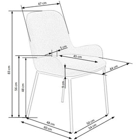 Scaun K481, gri/negru, stofa clasica/metal, 54x60x83 cm