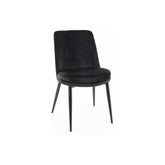 Scaun KAYLA, stofa catifelata neagra/negru, 49x46x84 cm
