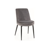 Scaun KAYLA, stofa catifelata gri/negru, 49x46x84 cm