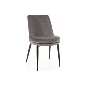 Scaun KAYLA, stofa catifelata gri/negru, 49x46x84 cm