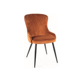 Scaun LOTUS, stofa catifelata caramizie, 52x45x91 cm