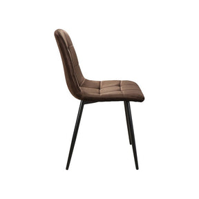 Scaun MILA, stofa catifelata maro/negru, 45x41x86 cm