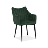 Scaun MONTE, stofa raiata verde/negru, 59x46x87 cm