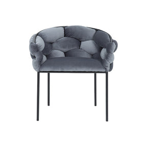 Scaun NORTE, stofa catifelata gri/negru, 76x40x75 cm