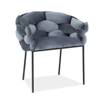 Scaun NORTE, stofa catifelata gri/negru, 76x40x75 cm