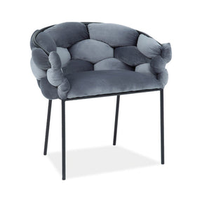 Scaun NORTE, stofa catifelata gri/negru, 76x40x75 cm