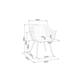 Scaun NUVO, stofa catifelata gri/negru, 62x47x86 cm
