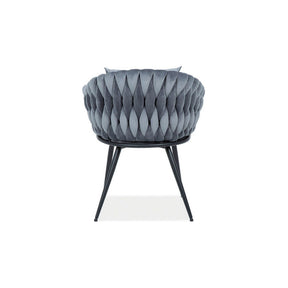 Scaun NUVO, stofa catifelata gri/negru, 62x47x86 cm