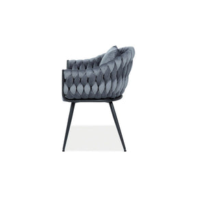 Scaun NUVO, stofa catifelata gri/negru, 62x47x86 cm