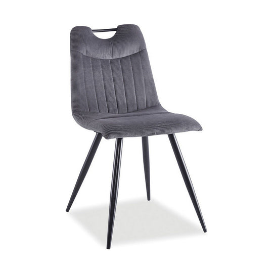 Scaun ORFE, stofa raiata gri/negru, 45x40x86 cm