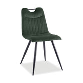 Scaun ORFE, stofa raiata verde/negru, 45x40x86 cm