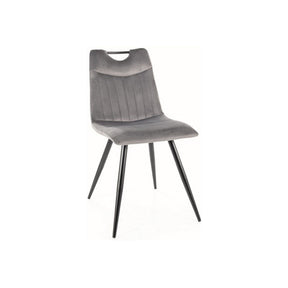Scaun ORFE, stofa catifelata gri/negru, 45x40x86 cm
