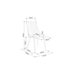 Scaun PIANO B, stofa catifelata maro/negru, 47x44x93 cm