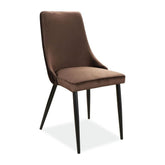 Scaun PIANO B, stofa catifelata maro/negru, 47x44x93 cm