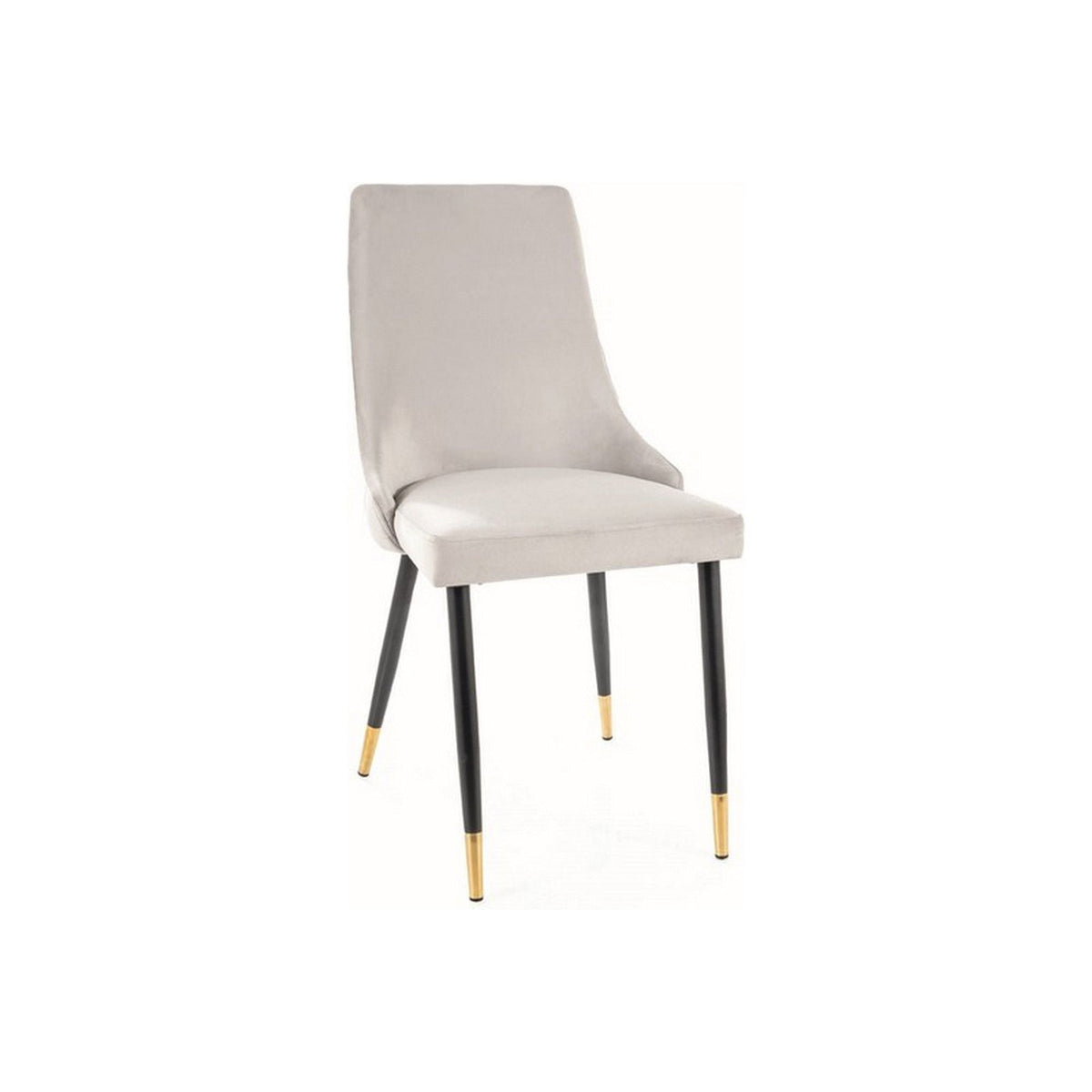 Scaun PIANO, stofa catifelata gri deschis/negru, auriu, 47x44x93 cm