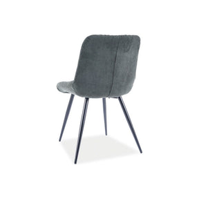 Scaun PRAGA, stofa raiata verde/negru, 49x43x84 cm