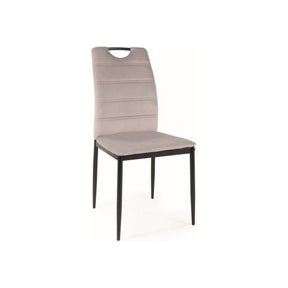 Scaun RIP, stofa catifelata gri deschis/negru, 44x38x92 cm